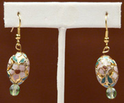 Cloisonne Earrings w/Lime